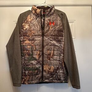 Under Armour Cold Gear Real Tree camo and hunters orange jacket youth XL